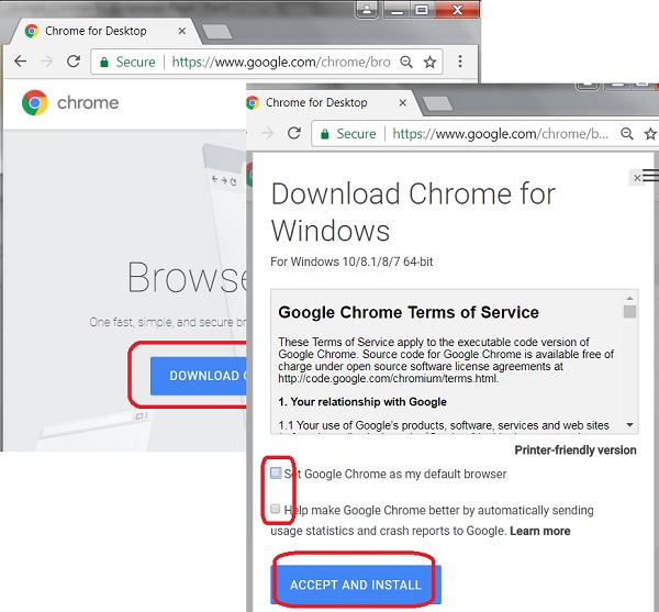 Google Chrome 61 Download Page