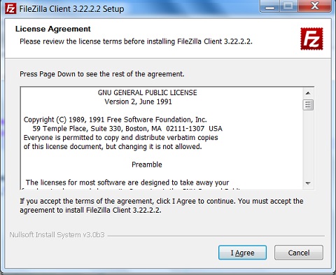FileZilla Client Installation Screen