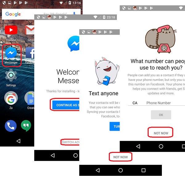 Messenger Login on Android Devices