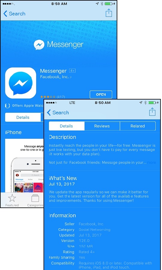 Messenger for iPhone in App Store on iPhone