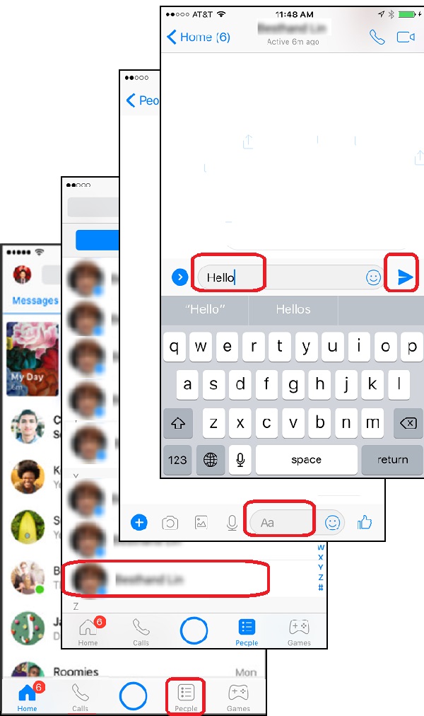 Send Messages to Friends in Messenger on iPhone