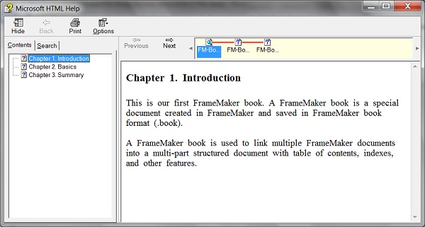 View FrameMaker Book as Microsoft HTML Help