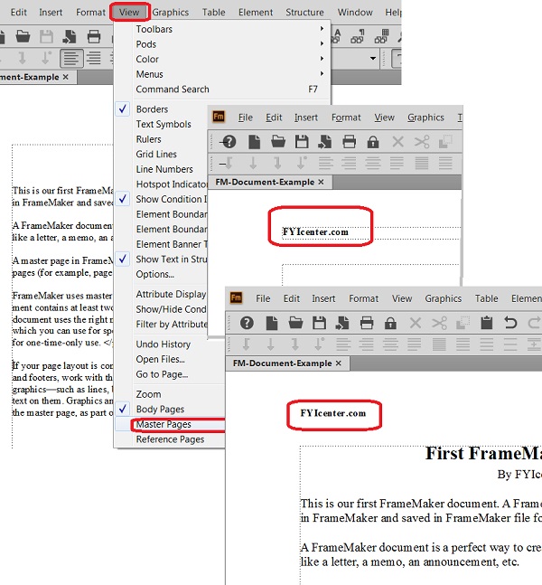 Edit Master Page in FrameMaker Document