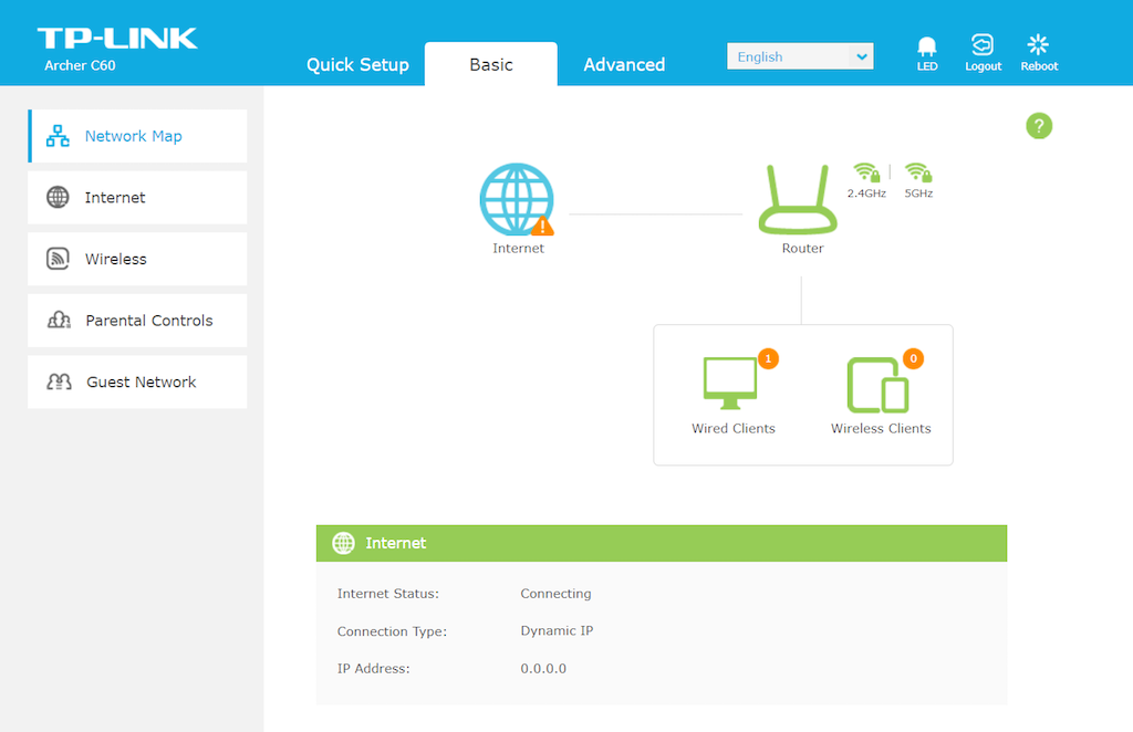 TP-Link Wireless Router Status Page