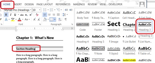 Applying Paragraph Style in Microsoft Word