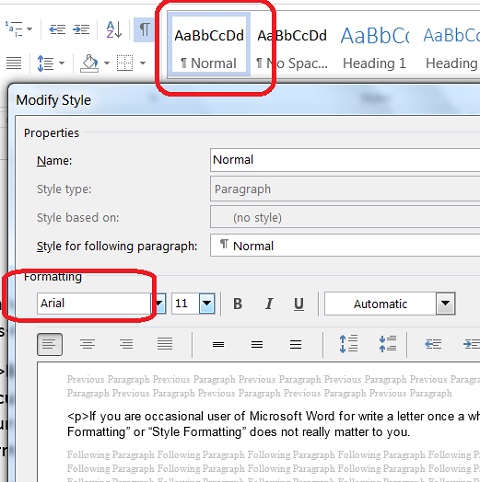 Style Formatting in Microsoft Word