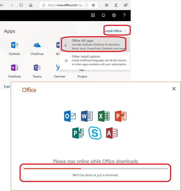 Download and Install Microsoft Office on Local PC