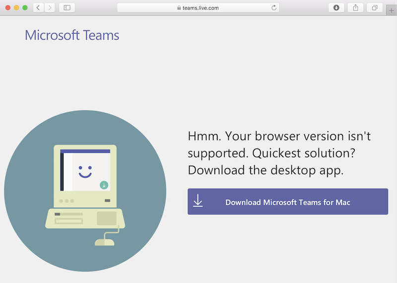 Microsoft Teams Not Support on Safari on macOS