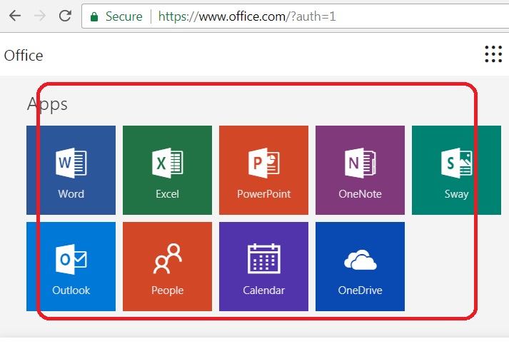 Free Online Apps in Microsoft Office 365