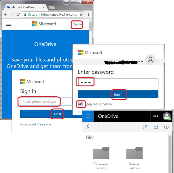 onedrive sign in online