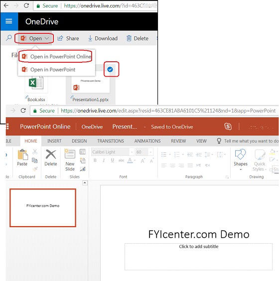 Open PowerPoint Document with PowerPoint Online