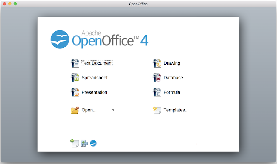 OpenOffice Startup Screen