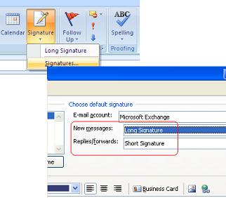 Setup Default Signature in Outlook 2007