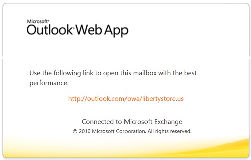 Outlook Redirect from Webmail to Office365