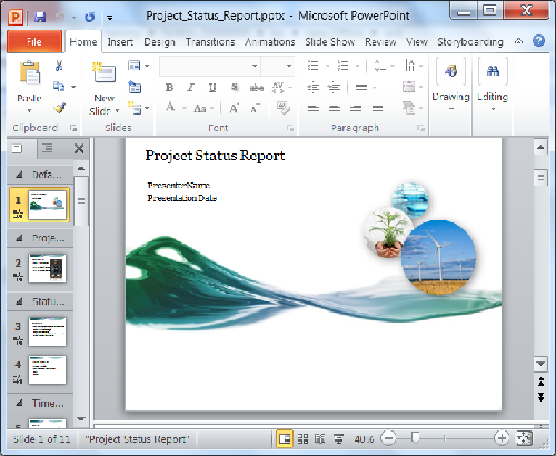 PowerPoint 2010 Template - Project Status Presentation