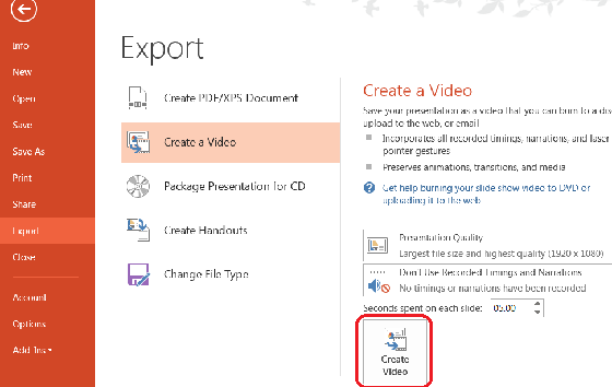 PowerPoint Export Video with High Quality