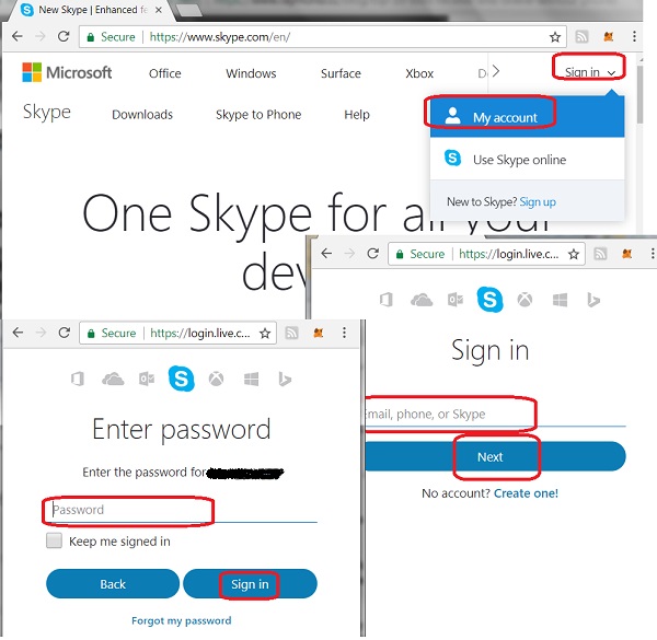 sign in to skype using microsoft account