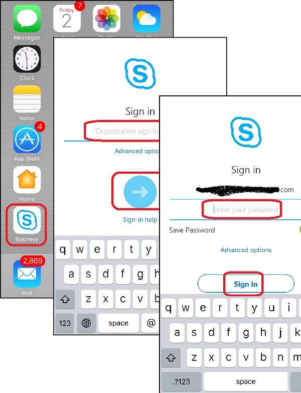 Sign In to Skype for Business on iPhone