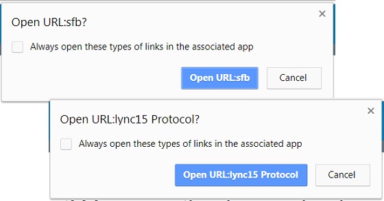 :sfb and URL:lync15 Protocols