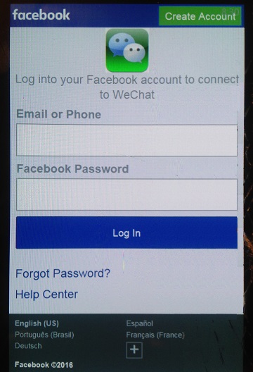 Login to WeChat with Facebook Account